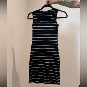 Black and white striped dress